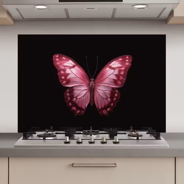 Vlinder - Fuchsia - Grafisch keuken achterwand spatscherm klein -3d_website