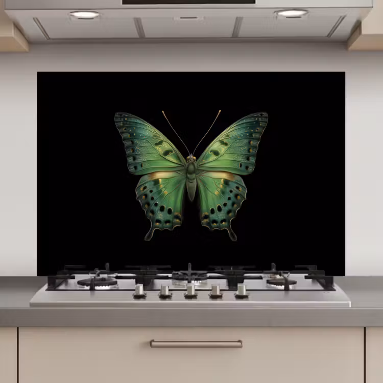 Vlinder - Groen - Diepte keuken achterwand spatscherm klein -3d_website