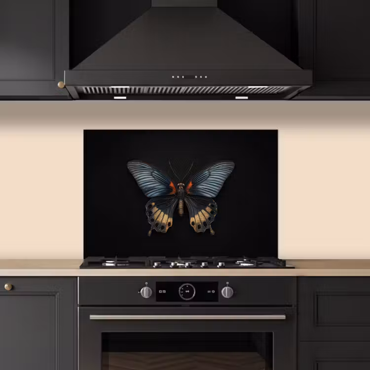 Vlinder - Metaalachtig - Geometrisch patroon keuken achterwand spatscherm klein -sfeer1