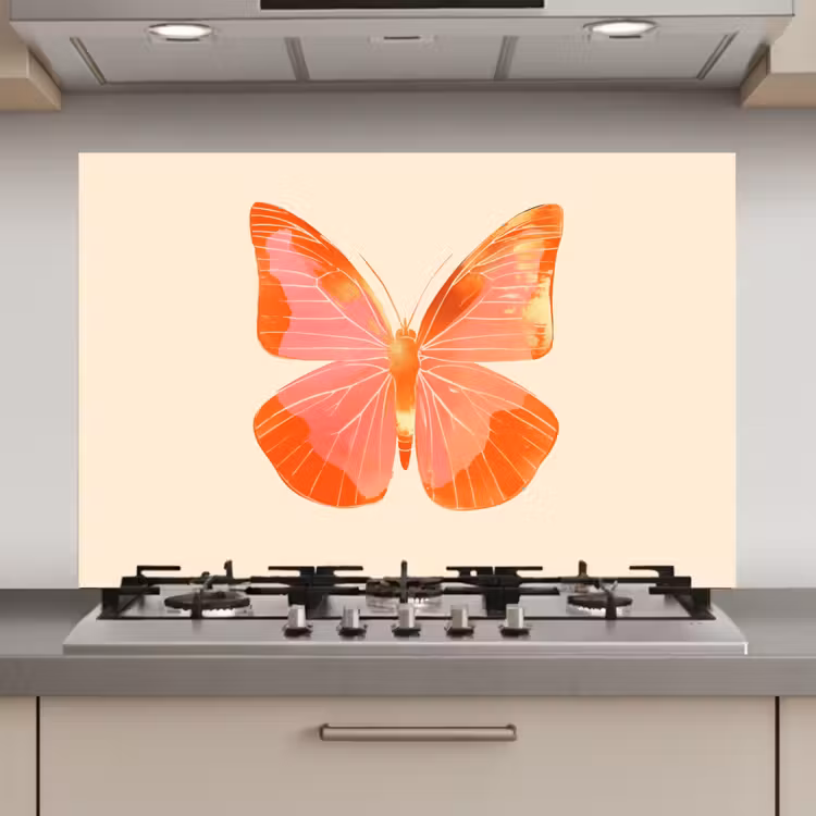 Vlinder - Minimalistisch - Roze keuken achterwand spatscherm klein -3d_website