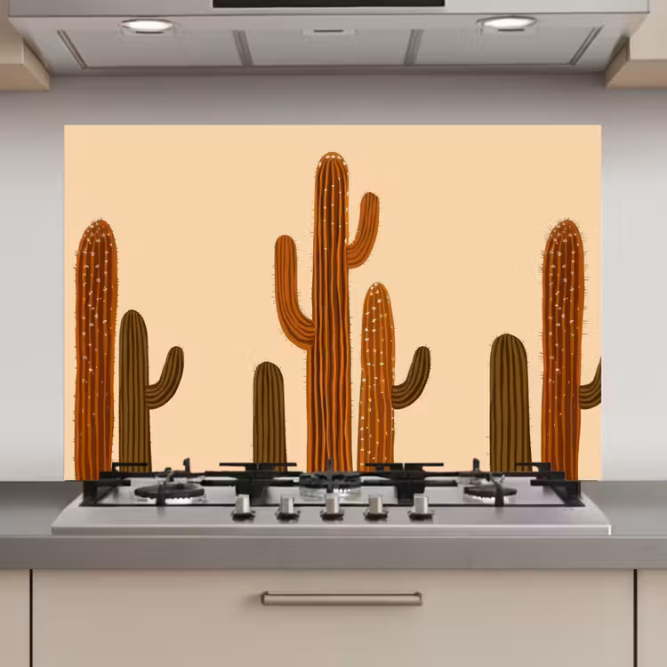 Cactus - Woestijn - Zand - Bruin keuken achterwand spatscherm klein -3d_website