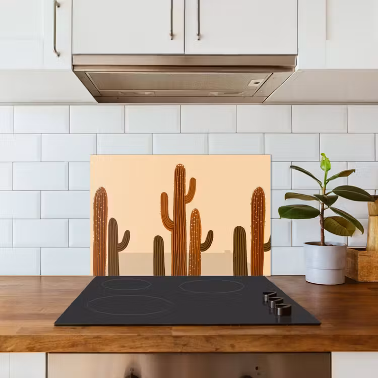Cactus - Woestijn - Zand - Bruin keuken achterwand spatscherm klein -sfeer2