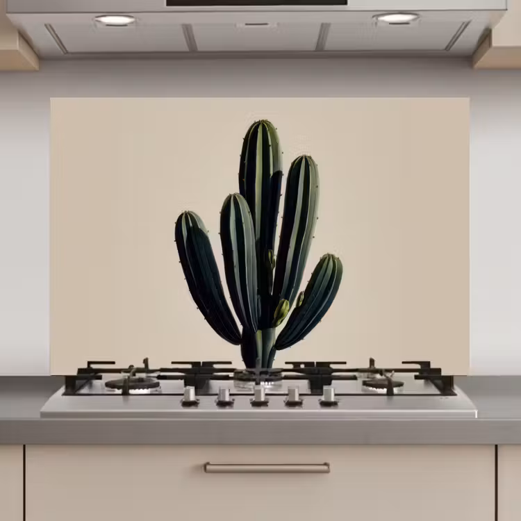 Cactus - Subtiel - Groen keuken achterwand spatscherm klein -3d_website