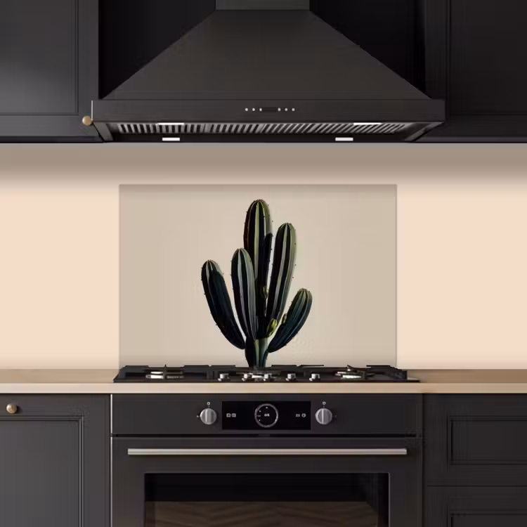Cactus - Subtiel - Groen keuken achterwand spatscherm klein -sfeer1