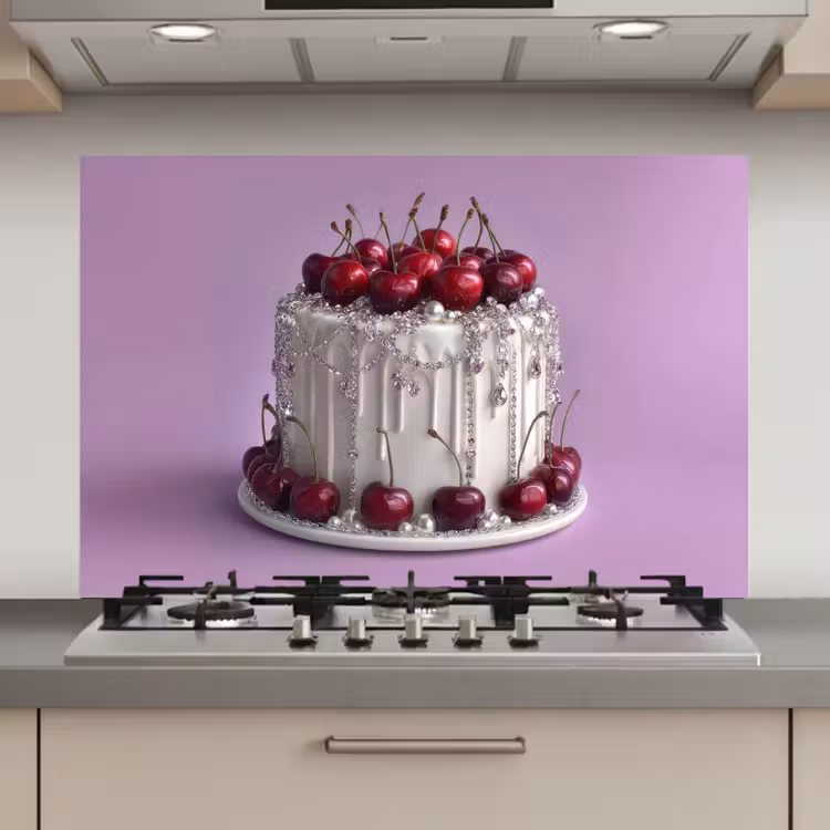 Taart - Kersen - Juwelen - Rood keuken achterwand spatscherm klein -3d_website