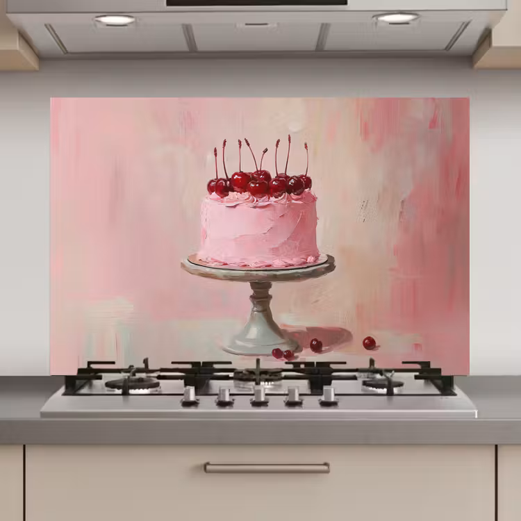 Taart - Pink - Cherry keuken achterwand spatscherm klein -3d_website