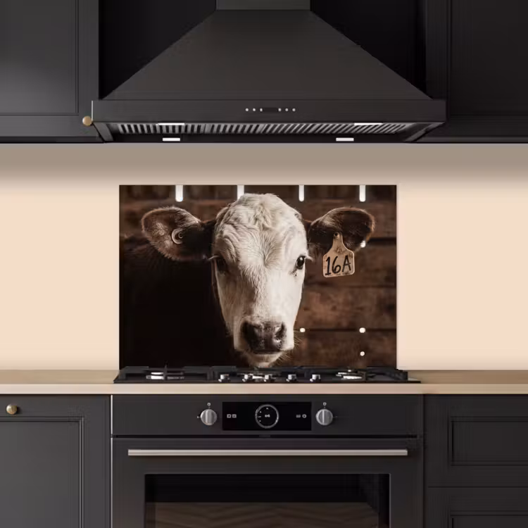 Kalf - Oormerk - Houten stal keuken achterwand spatscherm klein -sfeer1
