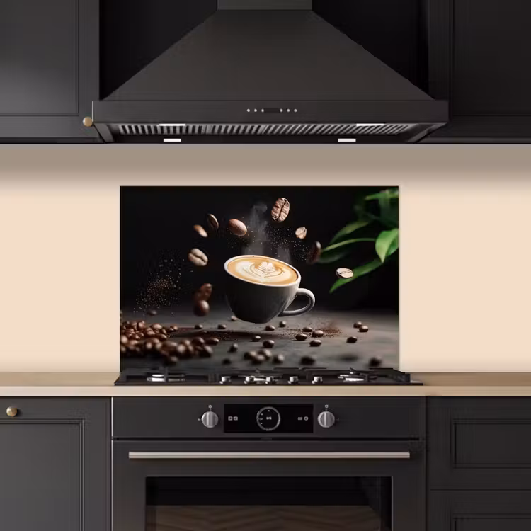 Cappuccino - Kop - Bonen - Bruin keuken achterwand spatscherm klein -sfeer1