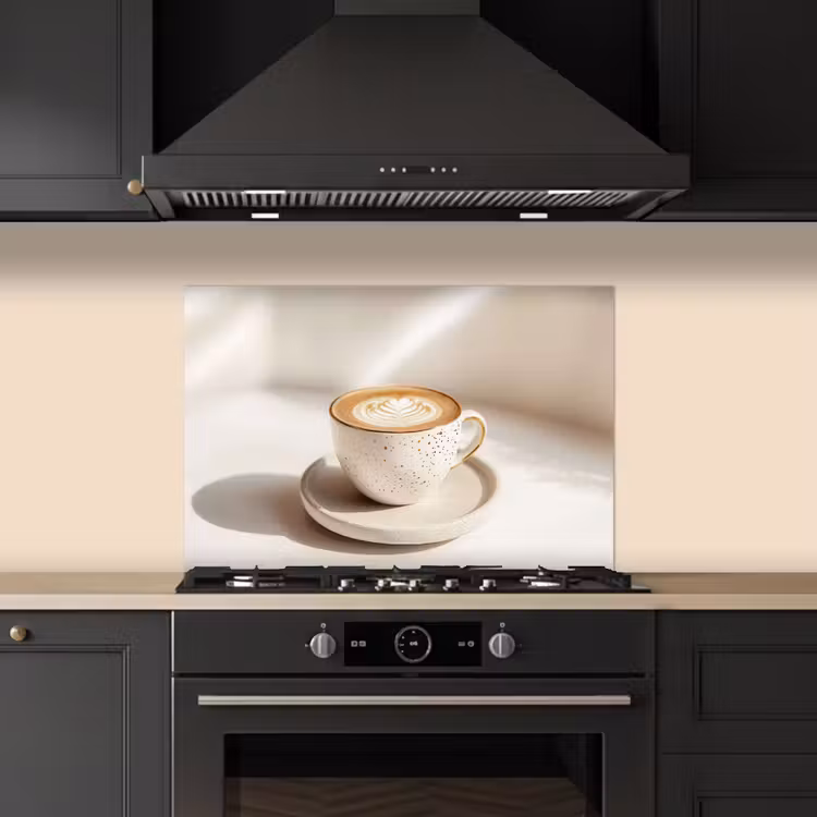 Cappuccino - Schuim - Schotel - Beige keuken achterwand spatscherm klein -sfeer1