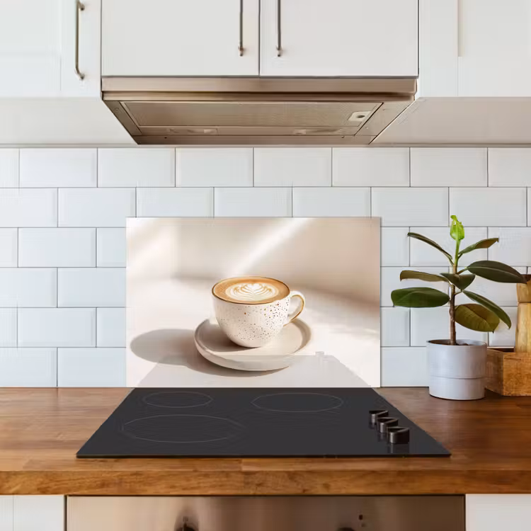 Cappuccino - Schuim - Schotel - Beige keuken achterwand spatscherm klein -sfeer2