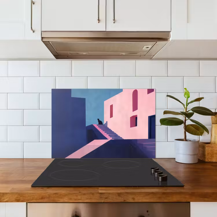 Kat - Trap - Gebouwen - Schaduwcontrasten keuken achterwand spatscherm klein -sfeer2