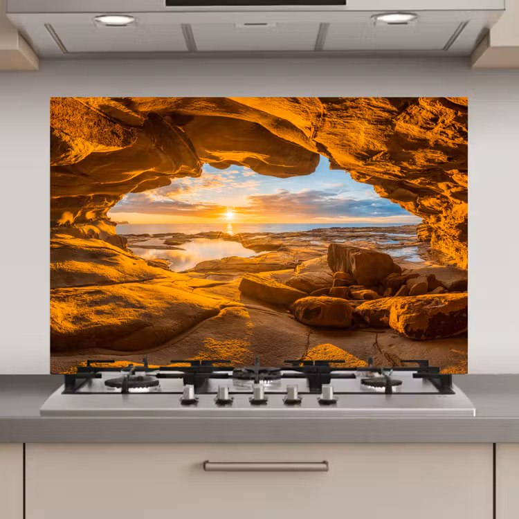 Grot - Zee - Horizon - Zonsondergang keuken achterwand spatscherm klein -3d_website