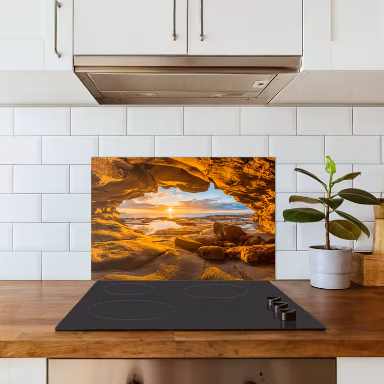 Grot - Zee - Horizon - Zonsondergang keuken achterwand spatscherm klein -sfeer2