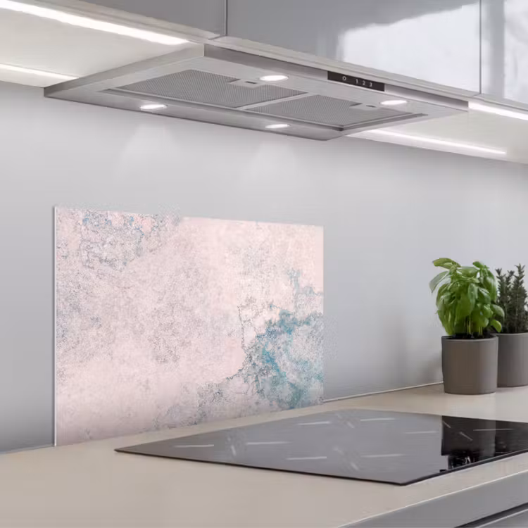 Cement - Beton - Retro - Industrieel - Wit - Blauw keuken achterwand spatscherm klein -3d_schuin
