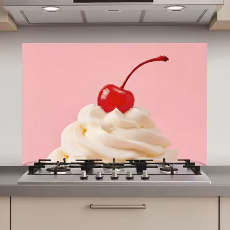 Kers - Slagroom - Roze keuken achterwand spatscherm klein -3d_website