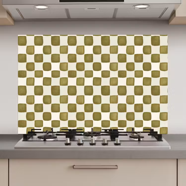 Schaak - Patroon - Groen keuken achterwand spatscherm klein 900 -3d_website