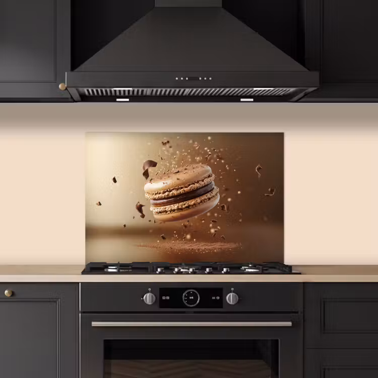 Chocolade - Macarons - Eten - Snoep keuken achterwand spatscherm klein -sfeer1