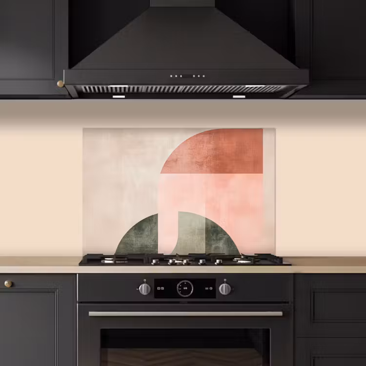 Cirkel - Abstract - Roze keuken achterwand spatscherm klein -sfeer1