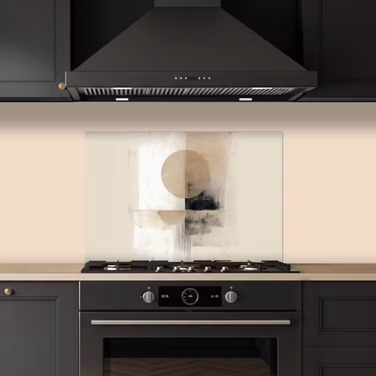 Cirkel - Compositie - Diepte - Beige keuken achterwand spatscherm klein -sfeer1
