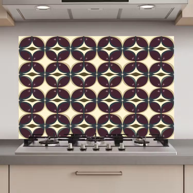 Cirkel - Retro - Kleurrijk keuken achterwand spatscherm klein 900 -3d_website