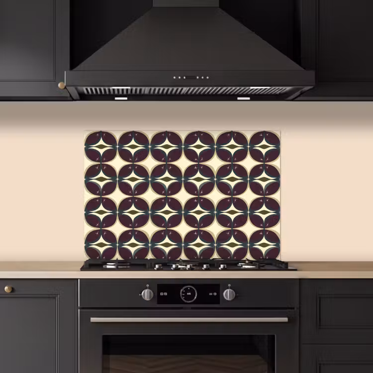 Cirkel - Retro - Kleurrijk keuken achterwand spatscherm klein 900 -sfeer1