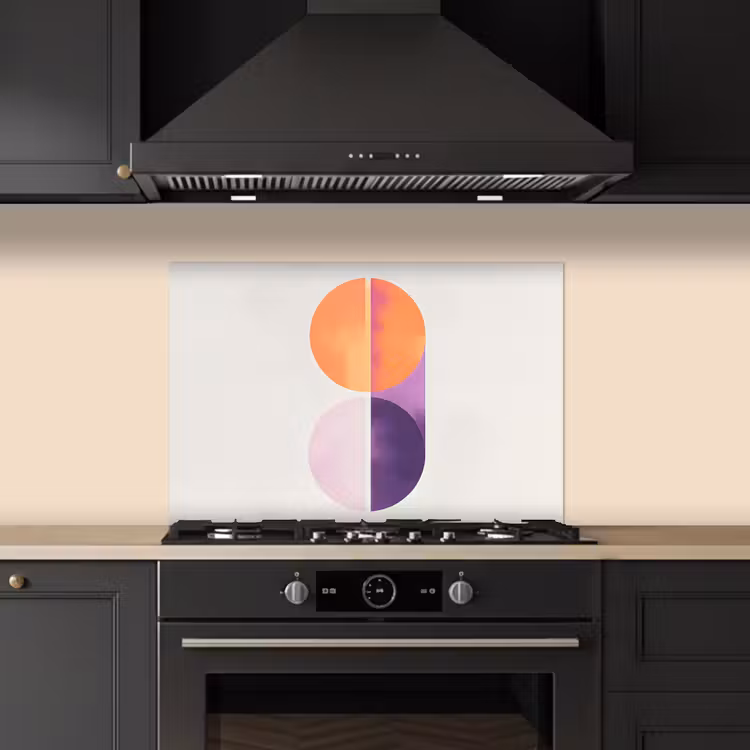 Cirkels - Abstract - Paars keuken achterwand spatscherm klein -sfeer1