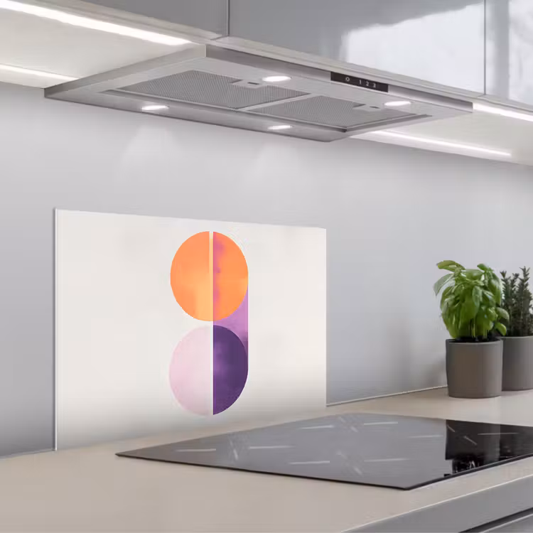 Cirkels - Abstract - Paars keuken achterwand spatscherm klein -3d_schuin