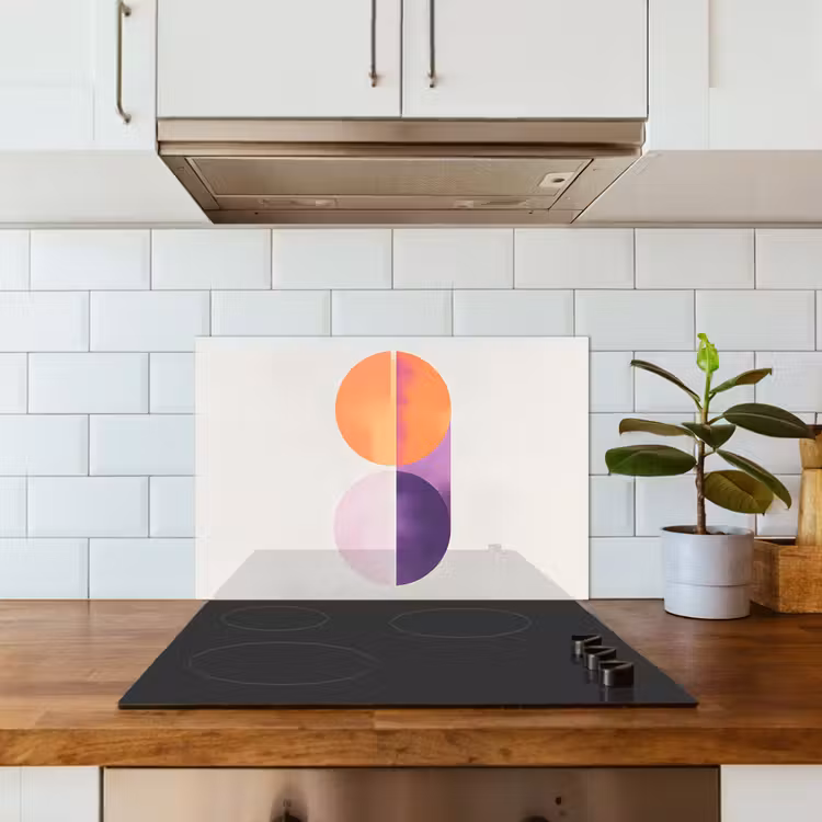 Cirkels - Abstract - Paars keuken achterwand spatscherm klein -sfeer2