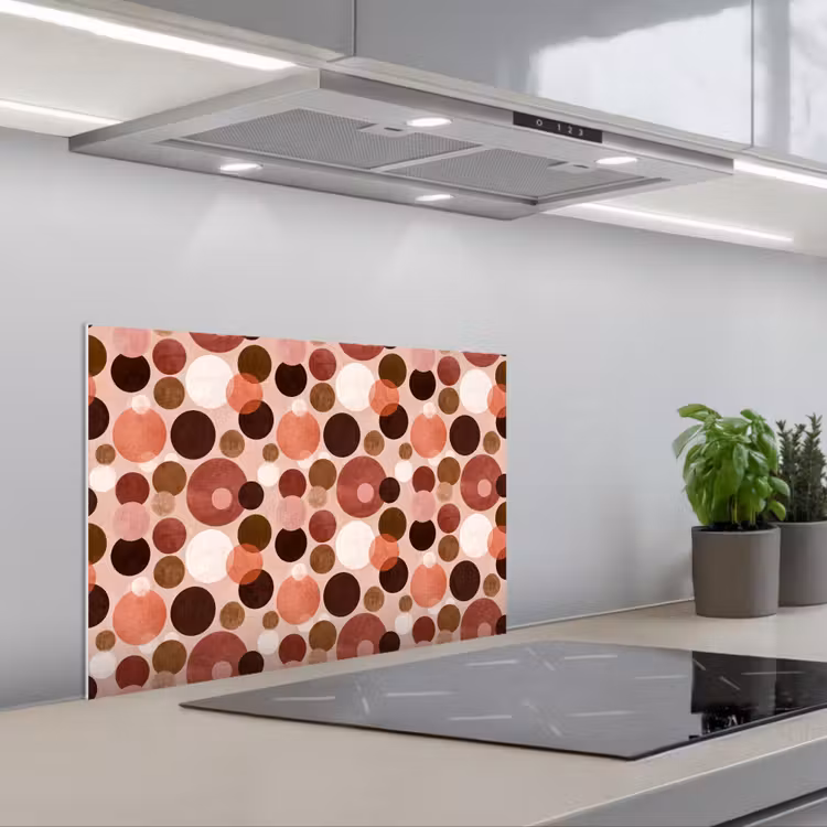 Cirkels - Modern - Kleurrijk keuken achterwand spatscherm klein 900 -3d_schuin