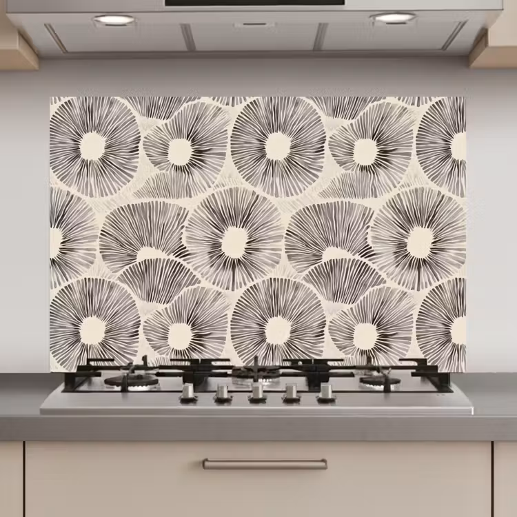 Cirkels - Patroon - Zwart keuken achterwand spatscherm klein 900 -3d_website