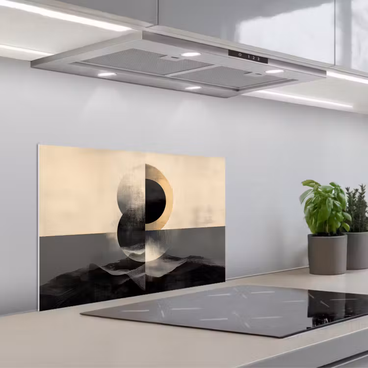 Cirkels - Schaduw - Abstract keuken achterwand spatscherm klein -3d_schuin