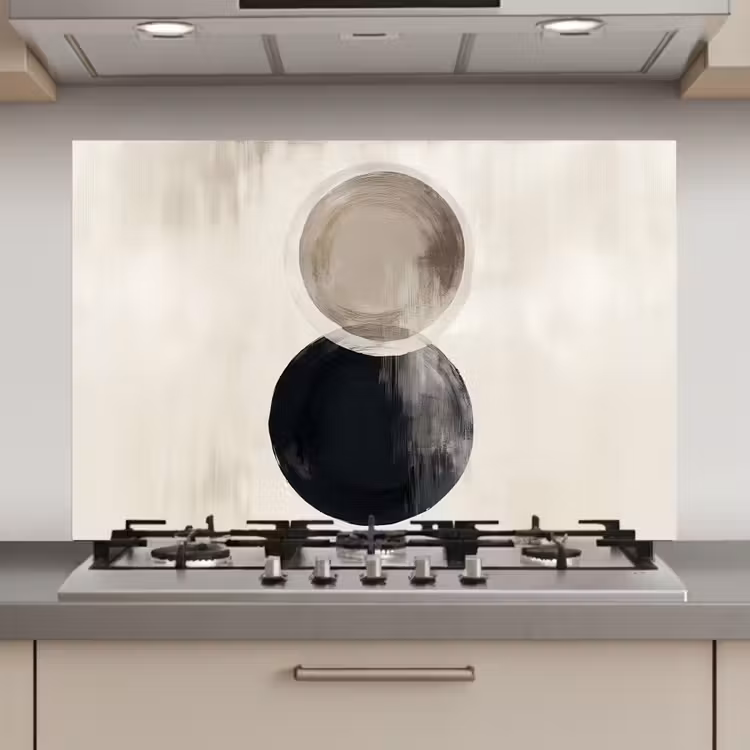 Cirkels - Vorm - Beige - Abstract keuken achterwand spatscherm klein -3d_website