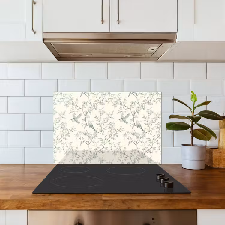 Klassiek - Vogels - Groen keuken achterwand spatscherm klein 900 -sfeer2