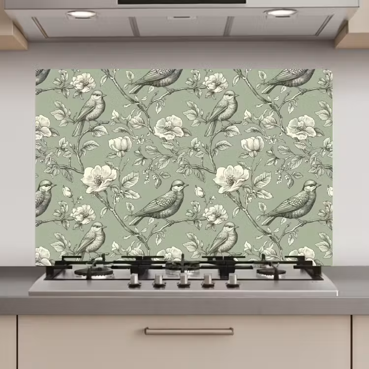 Klassiek - Botanisch - Groen keuken achterwand spatscherm klein 900 -3d_website