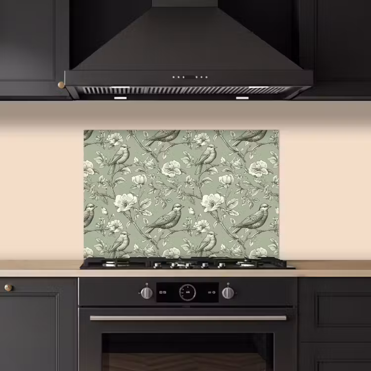 Klassiek - Botanisch - Groen keuken achterwand spatscherm klein 900 -sfeer1