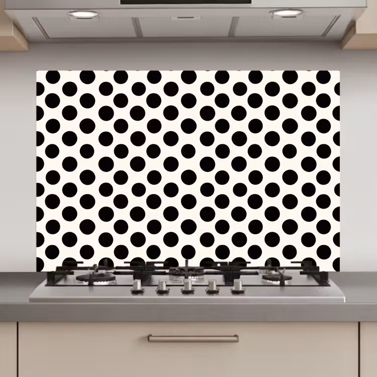 Klassiek - Stippen - Zwart keuken achterwand spatscherm klein 900 -3d_website