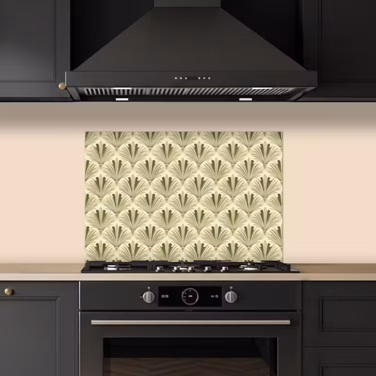 Klassiek - Waaier - Groen keuken achterwand spatscherm klein 900 -sfeer1
