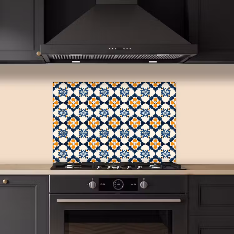 Klassiek - Geometrisch - Blauw keuken achterwand spatscherm klein 900 -sfeer1