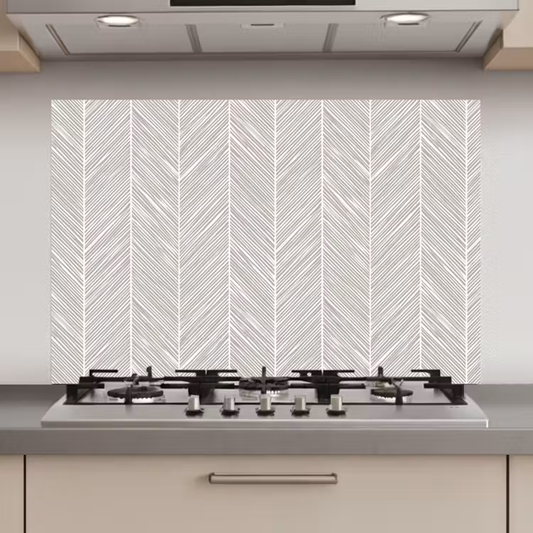 Klassiek - Visgraat - Grijs keuken achterwand spatscherm klein 900 -3d_website