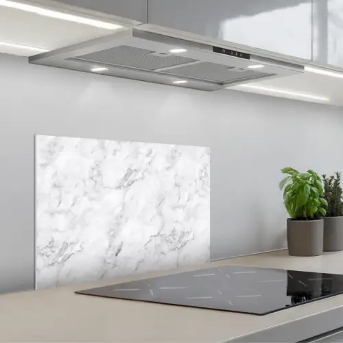 Klassiek - Marmer - Aders - Grijs keuken achterwand spatscherm klein 900 -3d_schuin
