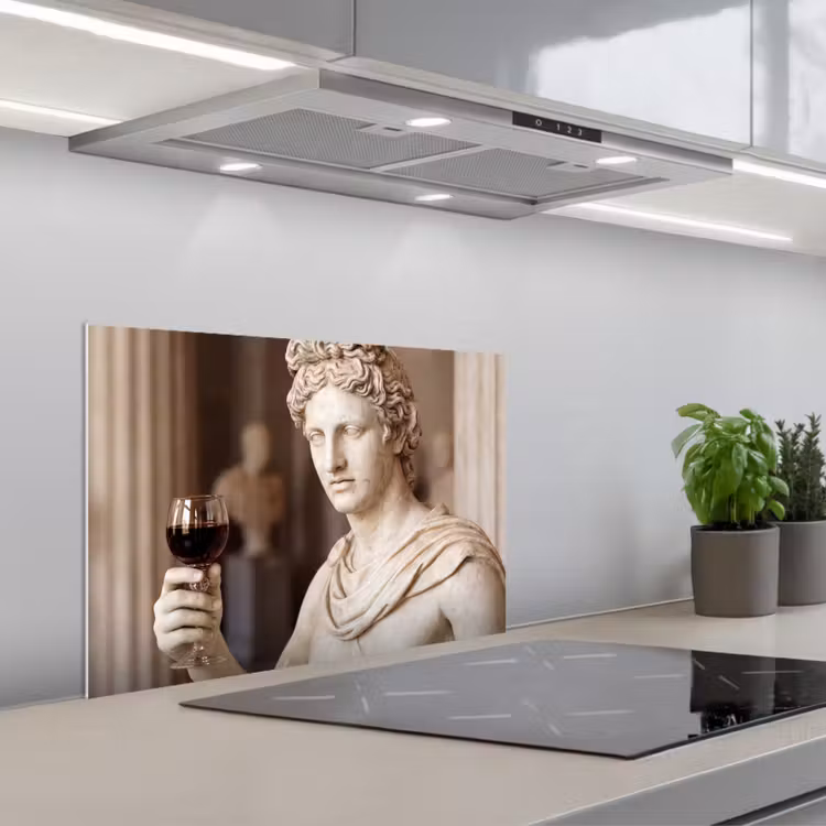 Klassiek - Marmer - Wijn keuken achterwand spatscherm klein -3d_schuin