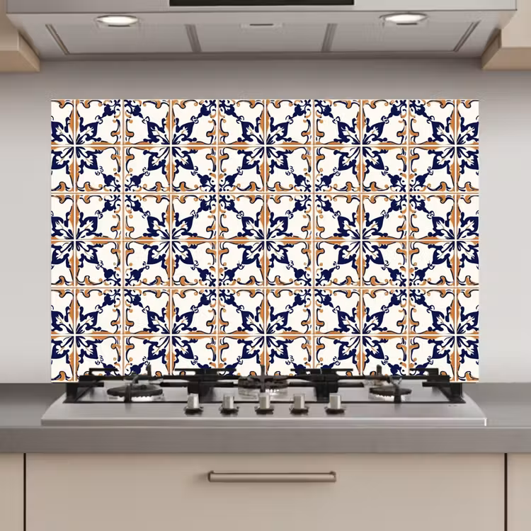 Klassiek - Patroon - Kleurrijk keuken achterwand spatscherm klein 900 -3d_website