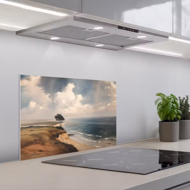 Klif - Zee - Boom keuken achterwand spatscherm klein -3d_schuin