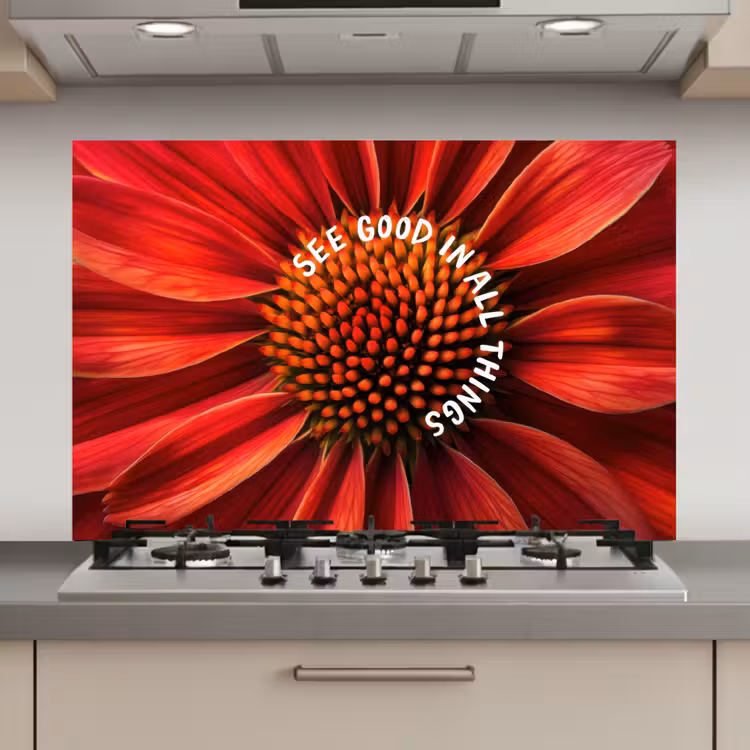 Close up - Bloem - Quote - Rood keuken achterwand spatscherm klein -3d_website