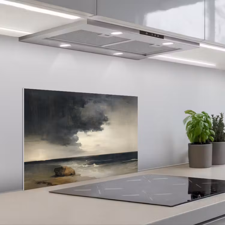 Kust - Golven - Rots - Storm keuken achterwand spatscherm klein -3d_schuin
