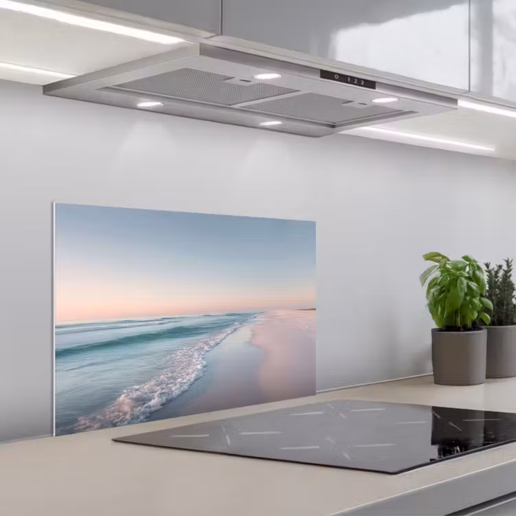 Kustlijn - Pastel - water keuken achterwand spatscherm klein -3d_schuin