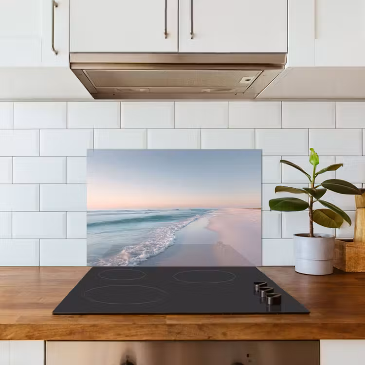 Kustlijn - Pastel - water keuken achterwand spatscherm klein -sfeer2
