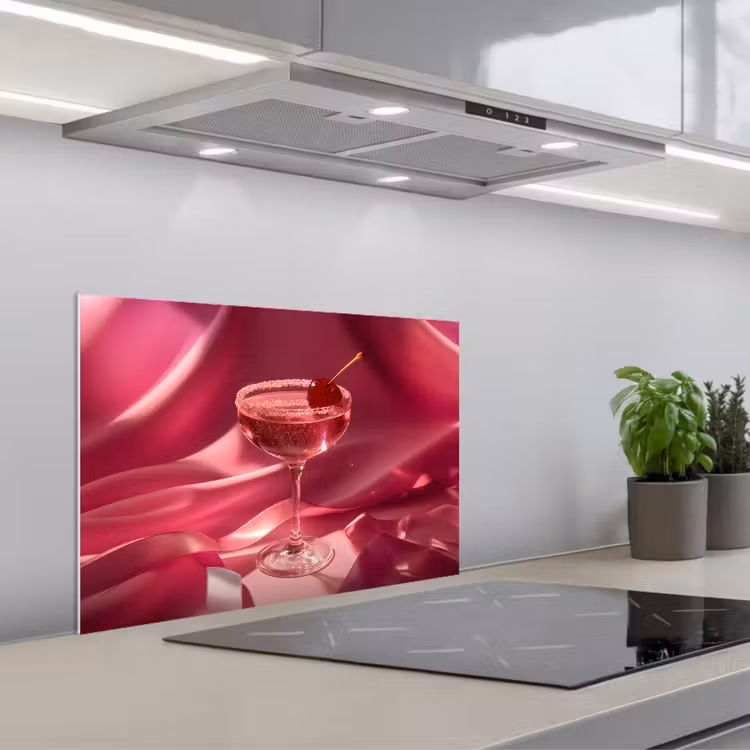 Cocktail - Pink - Luxe keuken achterwand spatscherm klein -3d_schuin