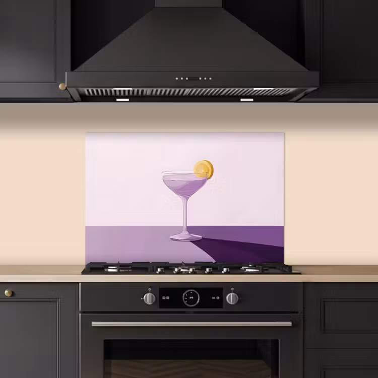 Cocktail - Paars - Minimalistisch - Citroen keuken achterwand spatscherm klein -sfeer1