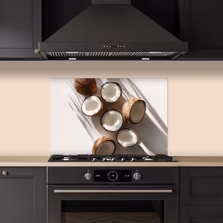 Kokosnoten - Bruin - Shaduw keuken achterwand spatscherm klein -sfeer1